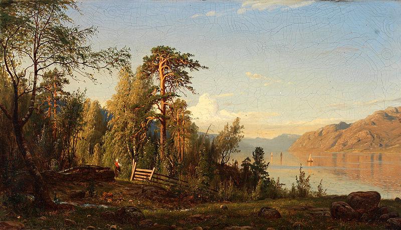 Amaldus Nielsen Fjordparti Sweden oil painting art